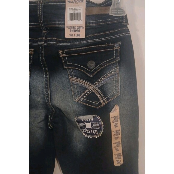 Wallflower Size 1 Long Luscious Curvy Fit Bootcut  Insta Stretch New With Tags - Picture 4 of 5